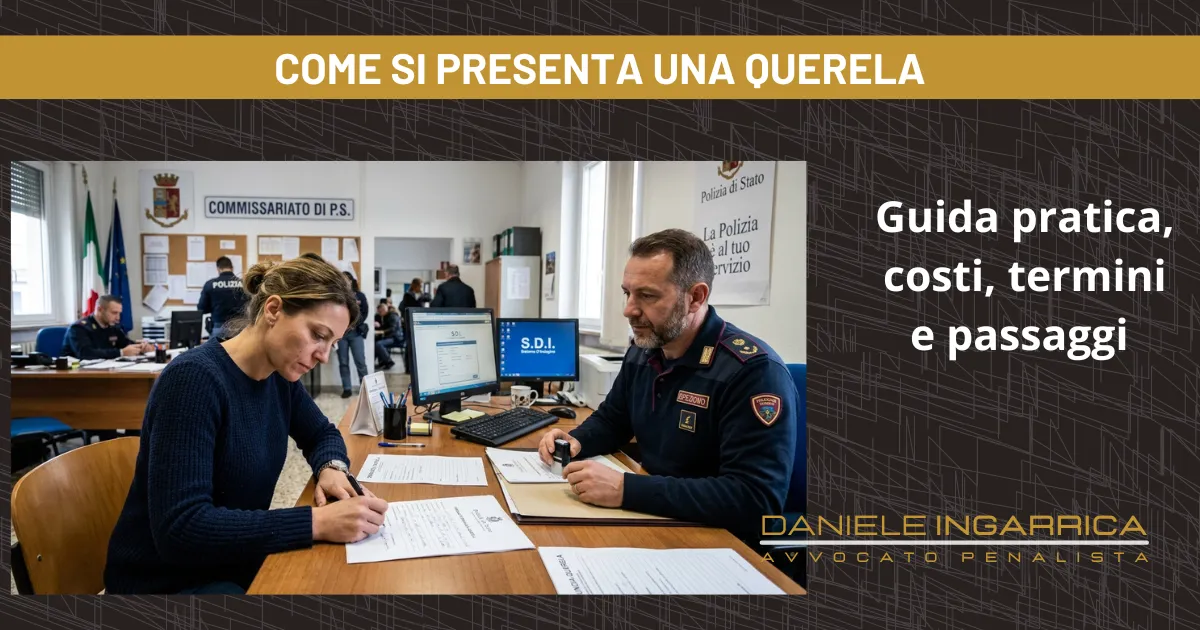 come si presenta una querela, guida pratica, costi, termini, passaggi, faq, depositare una querela,