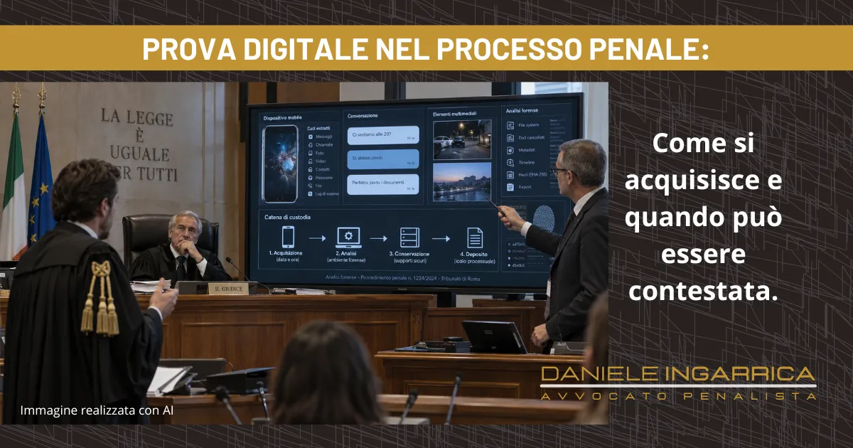 prova informatica processo penale, copia forense, catena di custodia prova digitale, digital forensics processo penale, acquisizione dati informatici, contestazione prova digitale.